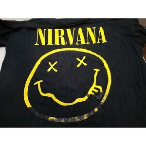 Nirvana Short Sleeve‎ Black Crew Neck Graphic Print Large Shirt